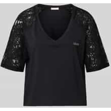 T-shirt met kant en gestikt logo