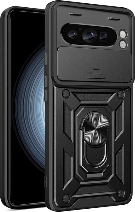 Hoesje geschikt voor Google Pixel 9 / 9 Pro - Techsuit Camshield Back Cover - Zwart