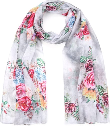 Lente G - Sjaal - 180 x 70 cm - Polyester - Grijs - Multicolor
