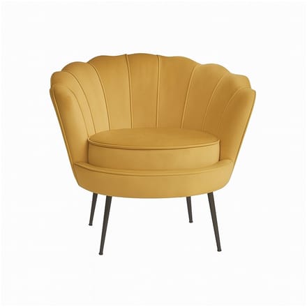 Nice fauteuil velours kerriegeel.