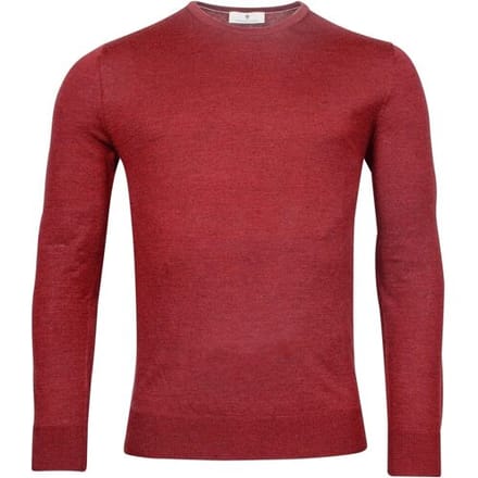 Thomas Maine Trui Merinowol Ronde Hals Single Knit Raspberry / male