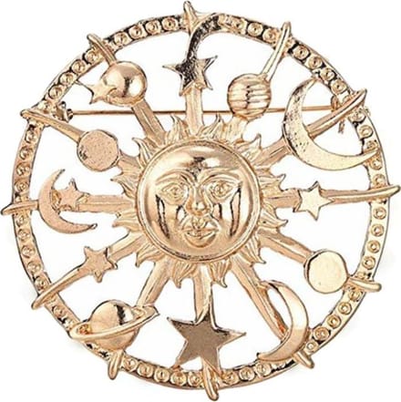 Fako Bijoux - Broche - Maan - 53mm - Goudkleurig