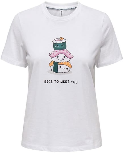 Only Gurli Life Reg T-shirt Met Korte Mouwen Wit S Vrouw
