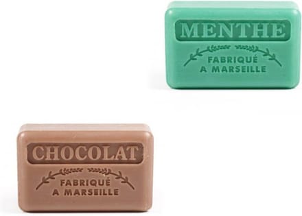 2x Soap bar - Savon de marseille Menthe en Chocolade