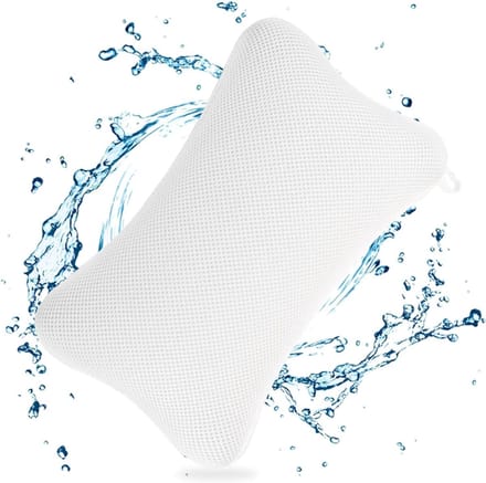HEZIVO® Badkussen - Hoofdsteun Bad - Nekkussen - Ergonomische Ondersteuning - 4 Zuignappen - Wit