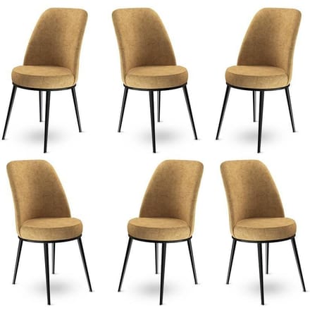 Set van 6 eetkamerstoelen Dexa velvet | Atelier Del Sofa