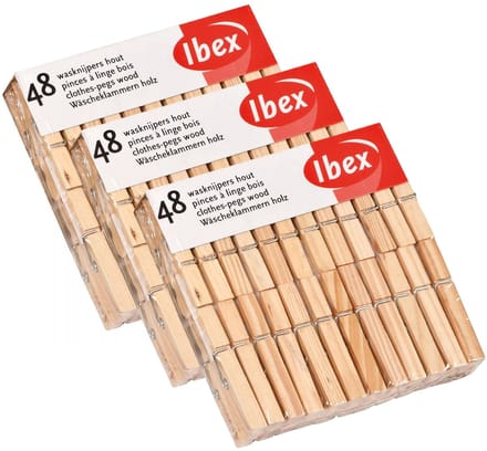 Wasknijpers - 48x - hout - knijpers - wasspelden - wasgoed ophangen