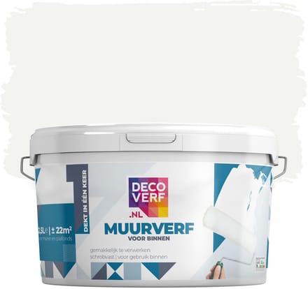 Decoverf muurverf mat 9003 wit, 2.5L