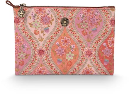 Pip Studio - Charly Make-up Tasje Dames - Toilettas - Ornamento - Oranje - 24x1x15.5cm