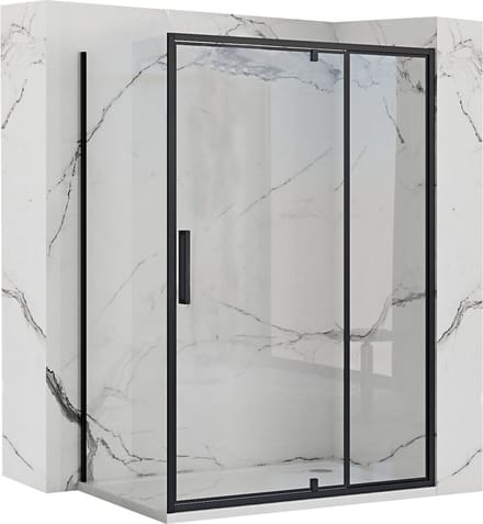 Rea Rapid Swing Black 120X80 - 195 cm - Douchecabine - Rechthoek - Zwart