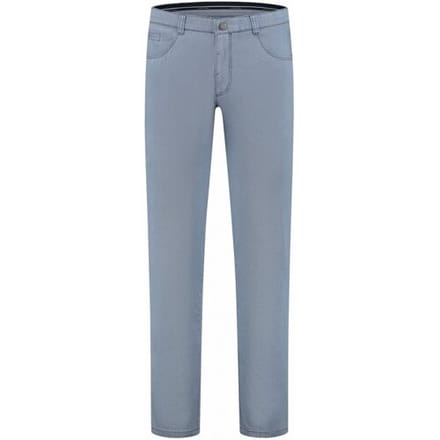 Com4 Broek Swing Front Cotton Trousers Fine Structure Pattern Licht Blauw / male