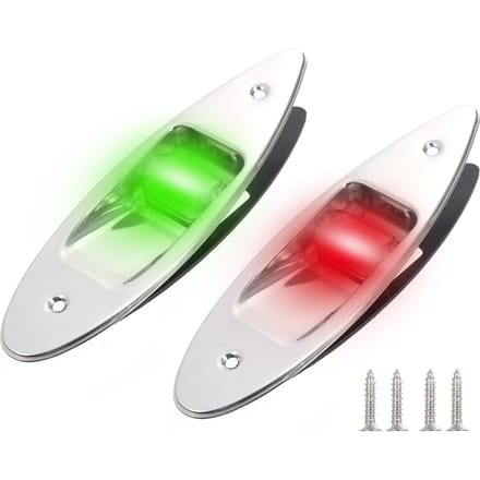 2 stuks 12V LED Navigatielichten Waterdichte Navigatielichten voor Marine Boot Rood en Groen Licht zilver