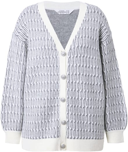 Studio Untold - Dames - Vest oversized kabelsteek - Grijs melange - Maat 42+