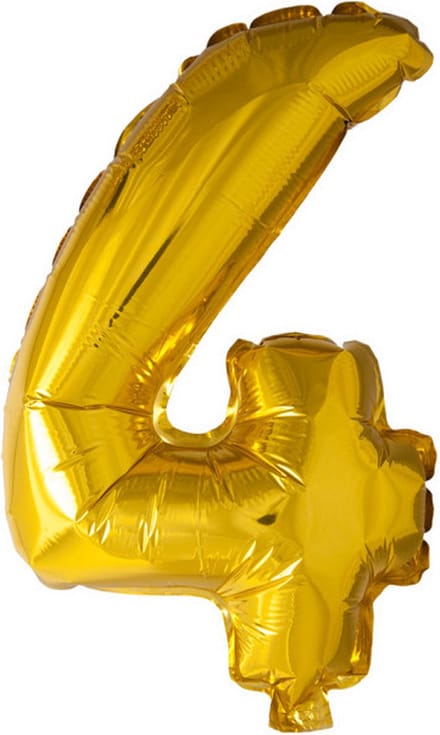 Folie ballon cijfer 4 goud 100 cm - .