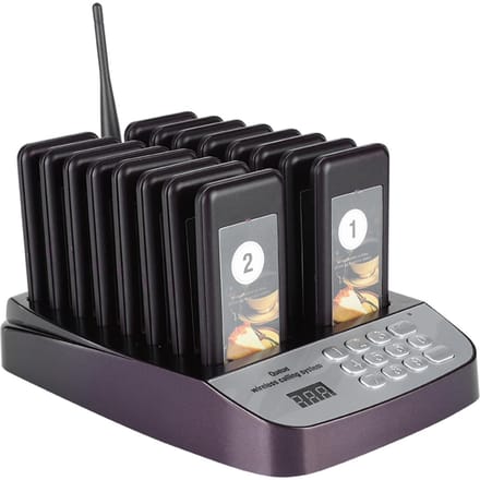 Système de Bip Sans Fil Restaurant Système d'Appel d'Attente 16 Bips US Plug black