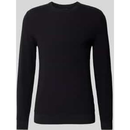 Gebreide pullover met structuurmotief en ronde hals