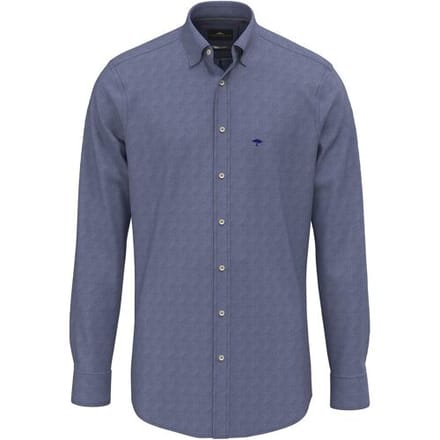 Fynch-Hatton Overhemd Denim Shirt Fine Pattern Kent Misty Blue / male