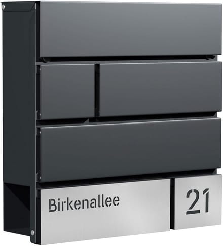 Moderne Antraciet Brievenbus met Krantenvak en Personalisatie