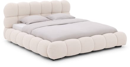 Goossens Gestoffeerd Bedframe Cloud, 140 x 200 cm Stof Ahenk 9851 beige
