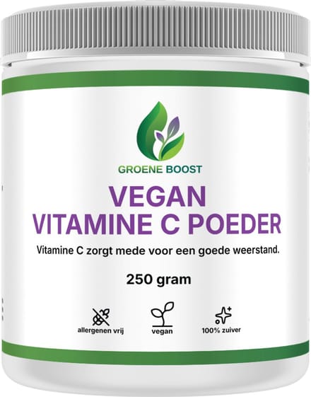 Groene Boost Vitamine C Poeder Supplement – 250 Gram – Vitamine C Weerstand Vegan