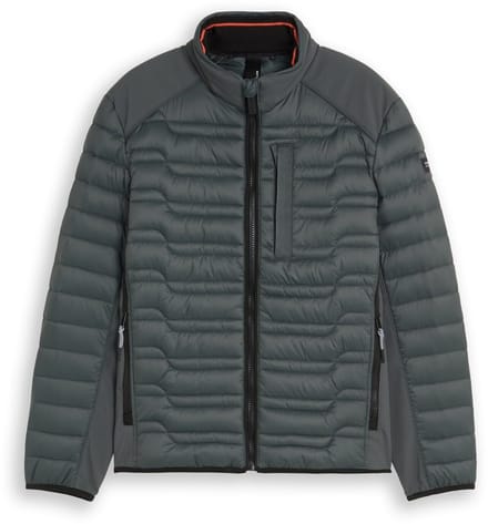 Tom Tailor - Lichtgewicht hybride gewatteerd jasje met opstaande kraag - Maat S - Darkest Olive