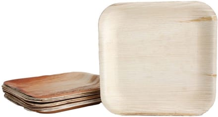 30x vierkante bord van palmblad grootte 20x20