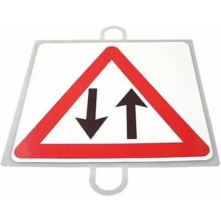 Verkeerswaarschuwingsbord nr. 6 (tweerichtingsverkeer)