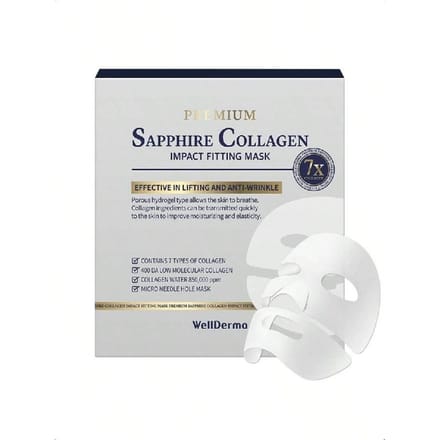 WellDerma Sapphire Premium Collageen Impact Fitting Masker 16 stuks white