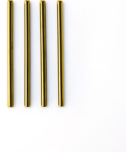 Point-Virgule - Cocktailrietjes - Set van 4 - RVS - Goud - 14cm