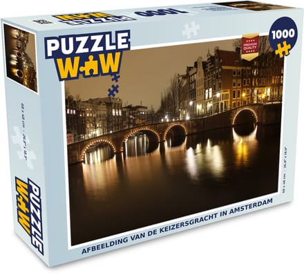 Puzzel Afbeelding van de Keizersgracht in Amsterdam - Legpuzzel - Puzzel 1000 stukjes volwassenen
