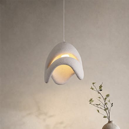 Milton & Oldbrook Japandi Hanglamp Ø 50 cm Pleven Wit Steenlook