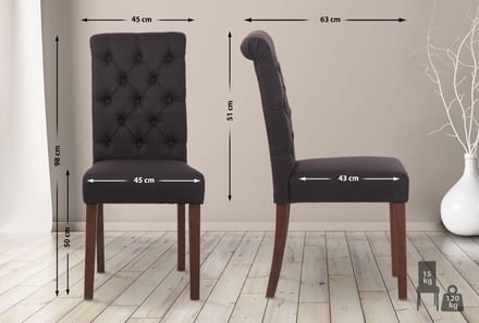 CLP Lisburn Eetkamerstoel zwart Stof