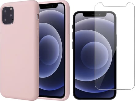 Hoesje geschikt voor iPhone 13 Pro Max - Fluweelzachte Backcover - Roze - Met Screenprotector