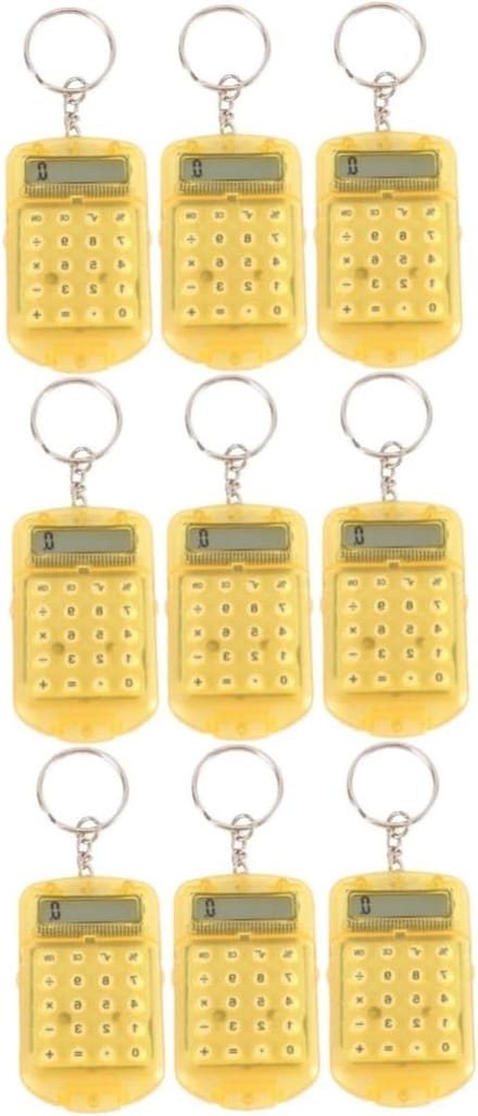 Mini Rekenmachine - Sleutelhanger Calculator - Dagelijkse Berekeningen - Compact Formaat - 9 Stuks - Willekeurig