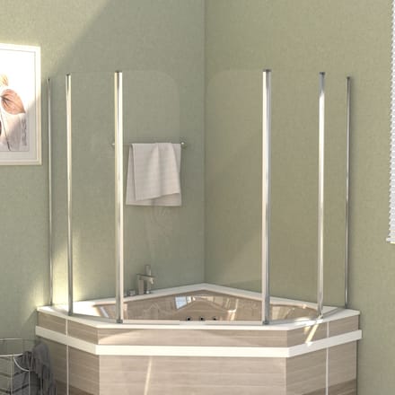 vidaXL - Badwanden - 2 - st - 104x130 - cm - gehard - glas - transparant