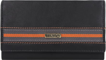 mano Don Leonardo Portemonnee RFID Leer 16 cm - Dames - Horizontaal - schwarz
