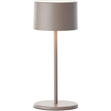 BRILLIANT Helio LED-tafellamp, oplaadbare batterij, 210 lm, touchdimmer, 3000K, 21 cm, metaal, taupe