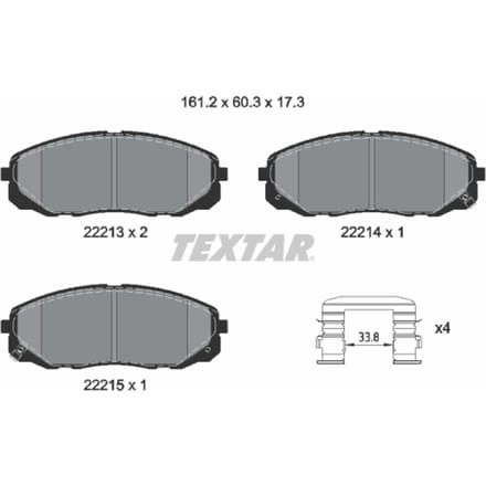 Remblokset TEXTAR 2221301, voor