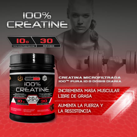 Healthy Fusion 100% Creatina Monohidrato, Alta dosis | 10gr de Creatina por toma | Alta solubilidad | 300g Sabor chocolate