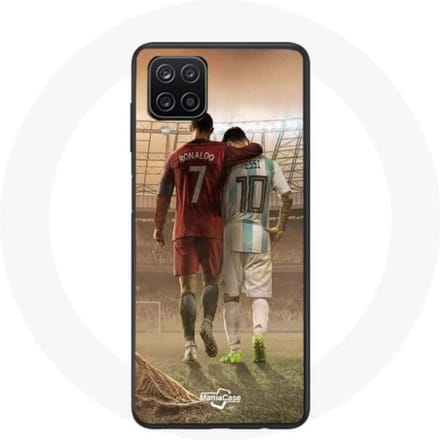 Coque - maniacase - Galaxy A12 - Noir - Souple - Cristiano Ronaldo Messi GOAT noir