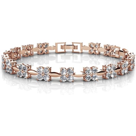 Schattige armbanden - Roségoud en kristal