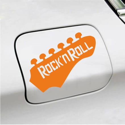 Bumpersticker - Rock N Roll - 10,7 X 14,8 - Oranje