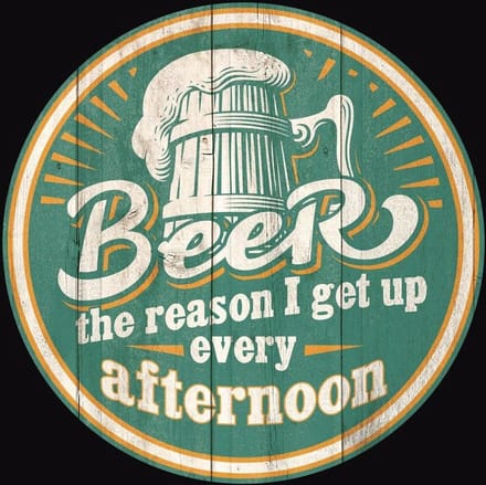 Beer - Afternoon Wakeup metalen wandbord - Rond 30 cm