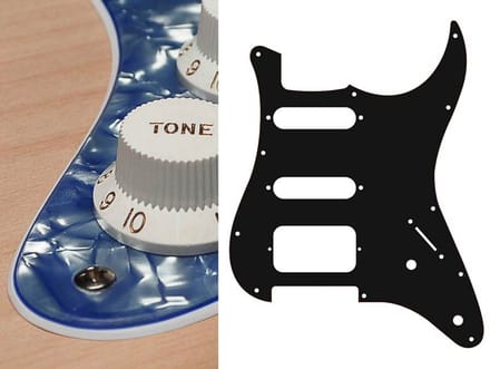 Boston ST-322-PV pickguard, Stallion, SSH, 2 pot holes, 3-5 switch, 3 ply, pearl violet
