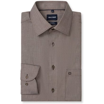 OLYMP Luxor Overhemd, Modern Fit, New Kent, Bruin