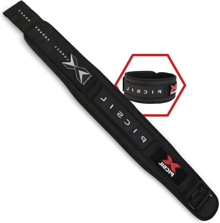 4 Inch Padded Leather Lifting Belt - Black Gray - L/XL - Gorilla Wear dip belt