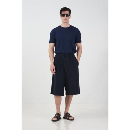 Chino-stijl Wijde Lange Shorts met Touwsluiting Enkel