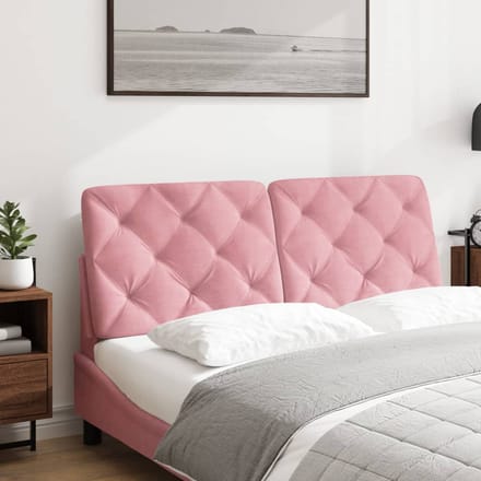vidaXL - Hoofdbordkussen - 140 - cm - fluweel - roze