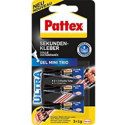 Pattex Superglue Ultra Mini Gel Trio – 3 Tubes van 1 g
