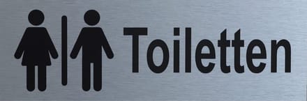 Aluminium-Plaat Toiletten - Deurbord - Infoplaat - 30 x 10 cm